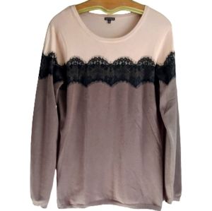 HANNAH Brown & Pink Pullover Sweater XL